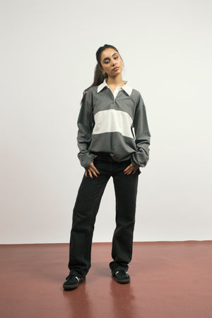 Jet Setter Shirt in Grey X White