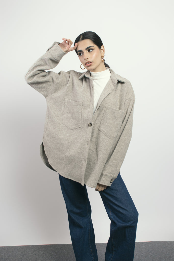 Main Street Overshirt in Light Grey