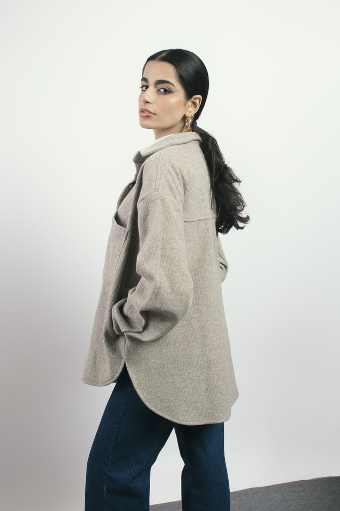Main Street Overshirt in Light Grey