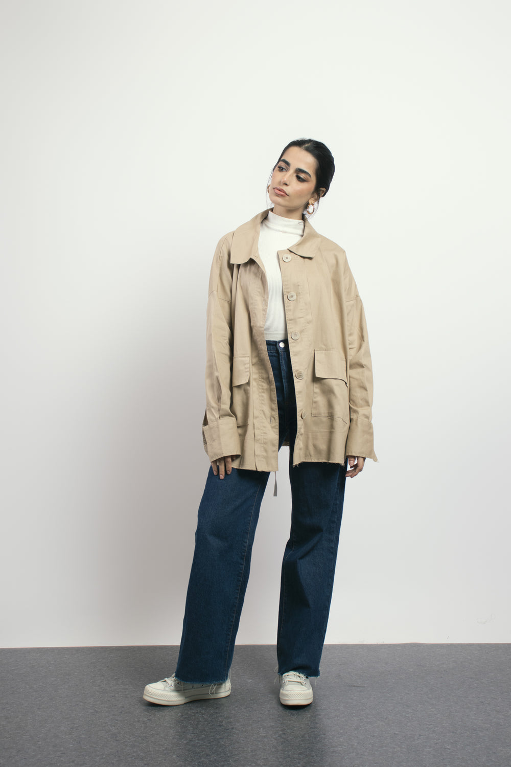 Layer It Overshirt in Beige