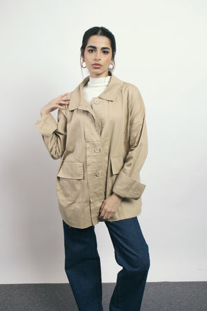 Layer It Overshirt in Beige