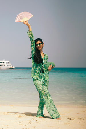 Marigold Chiffon Set in Green