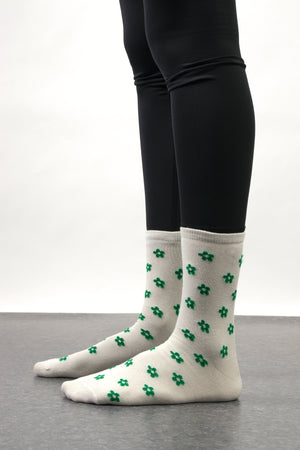 Secret Garden Crew Socks In Green