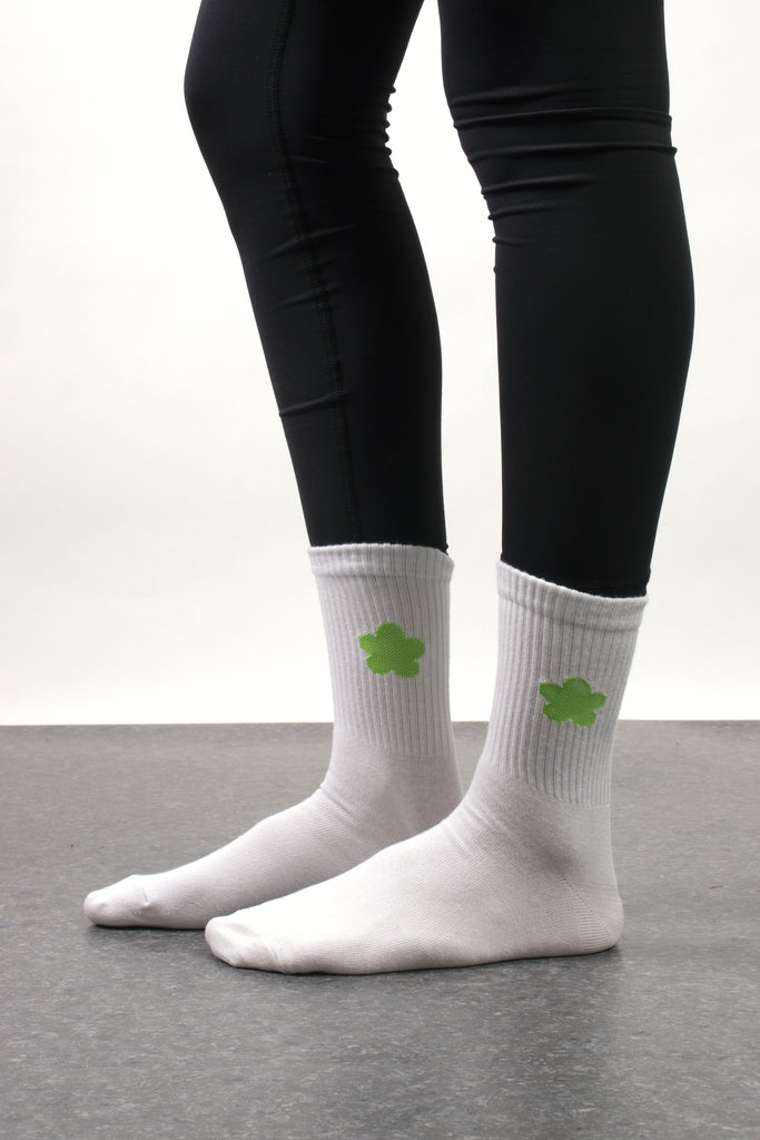 Green Blossom Crew Socks