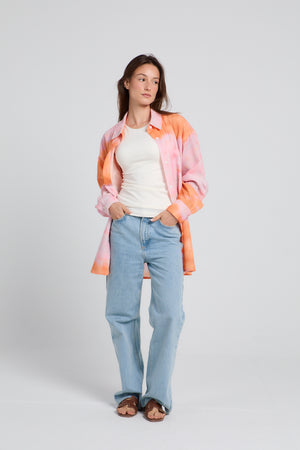 Oversized Linen Shirt in Sunset