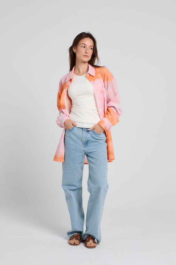 Oversized Linen Shirt in Sunset