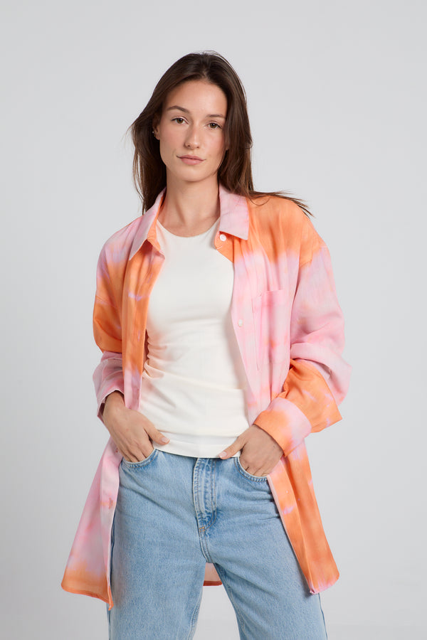 Oversized Linen Shirt in Sunset