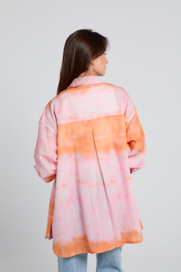 Oversized Linen Shirt in Sunset