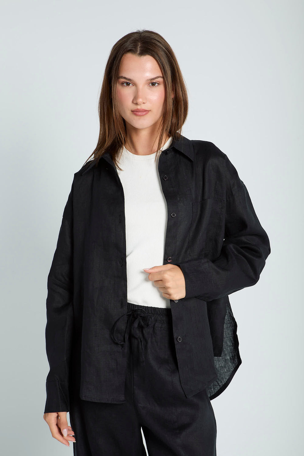 Livin’ In Linen Shirt in Black