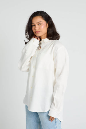 Oversized Linen Shirt in White