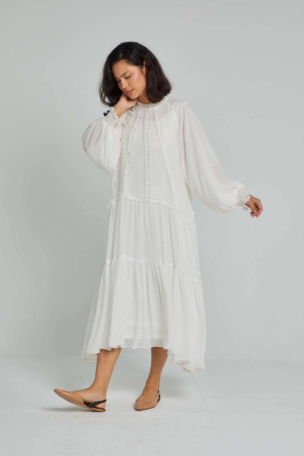 Winter Cheer Dress in Offwhite