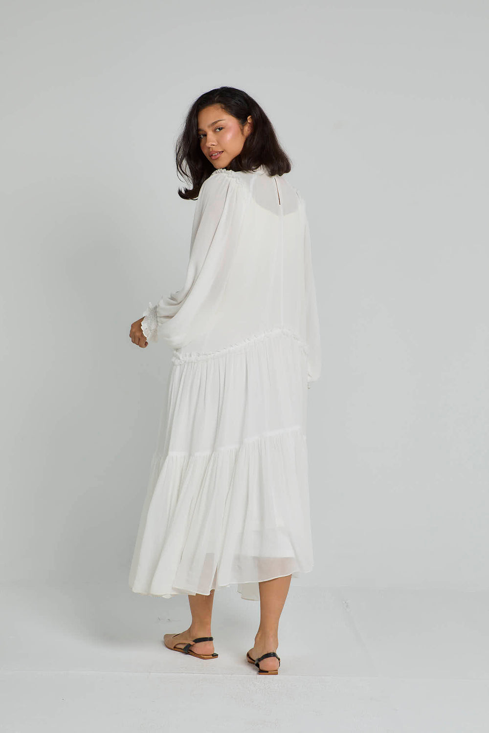 Winter Cheer Dress in Offwhite