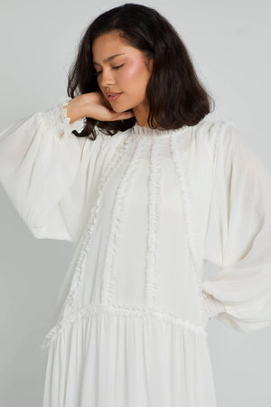 Winter Cheer Dress in Offwhite