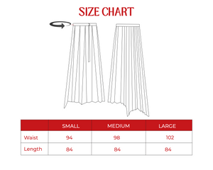 Pleated Satin Skirt in Blue Print