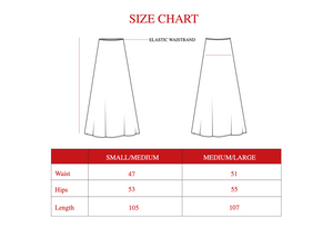 Satin Skirt in Blue Print