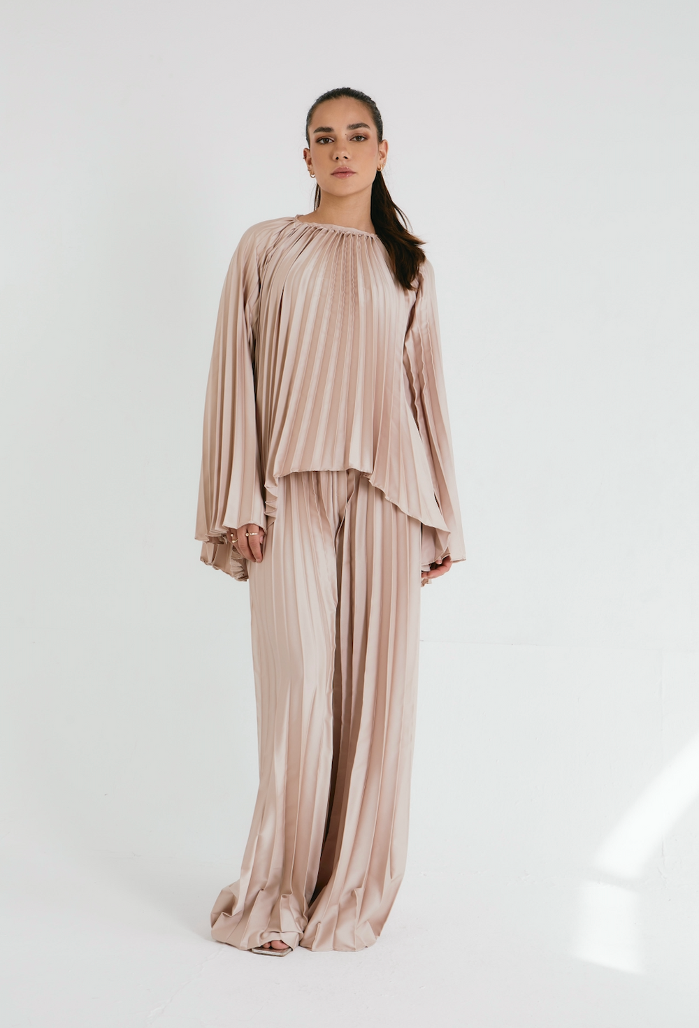 Plissé Soleil Pants in Beige
