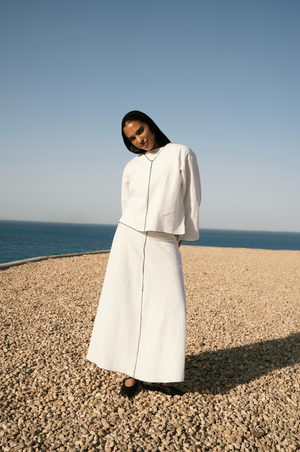 Linear Linen Top