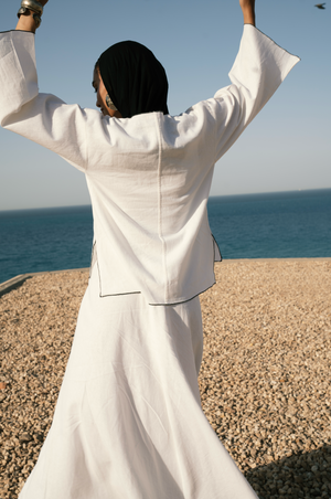Linear Linen Top