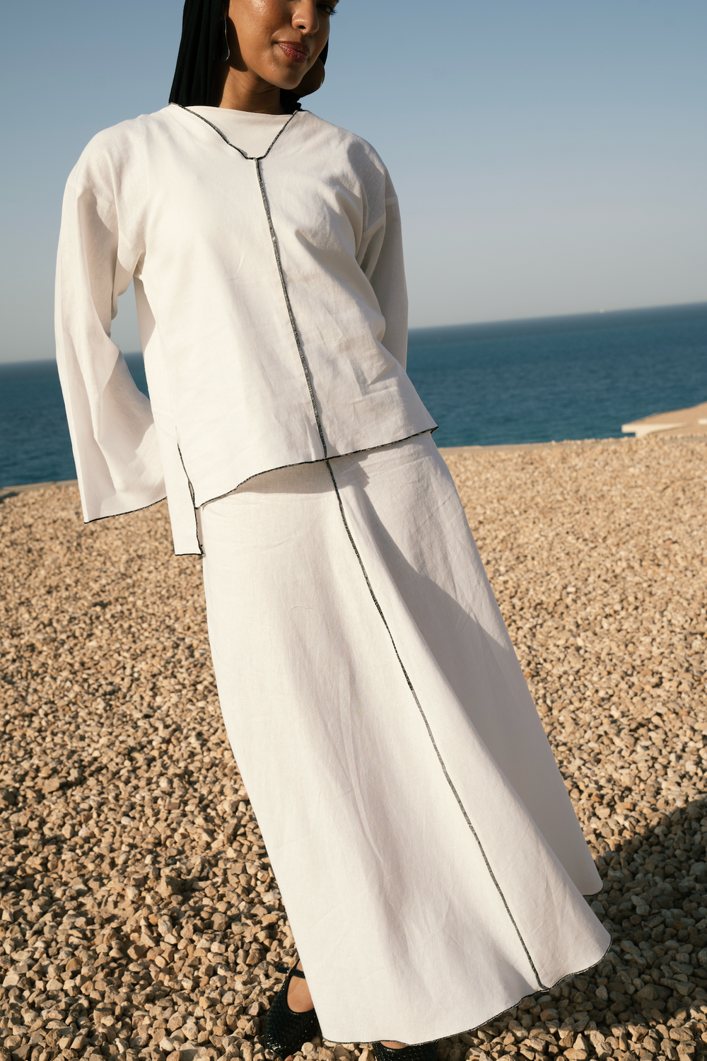Linear Linen Top