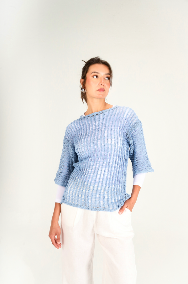 Island Dream jumper in Stone Blue