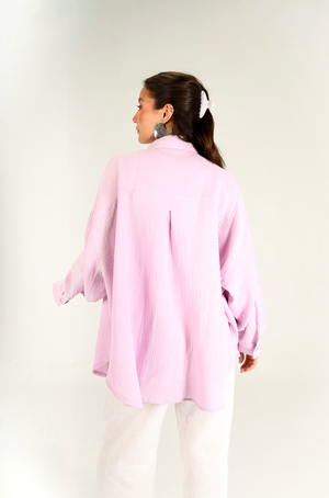 Cotton Muslin Shirt in Lilac