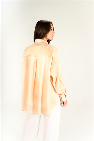 Oversized Shimmer Shirt in Peach