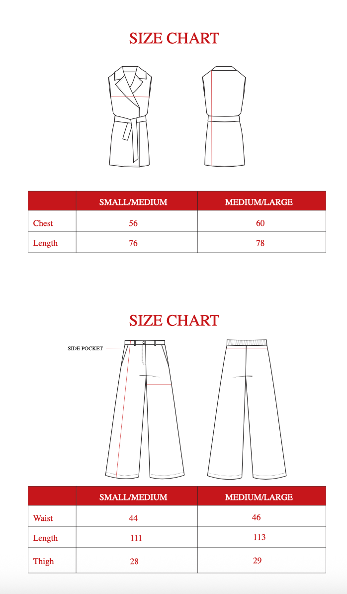 Product size guide
