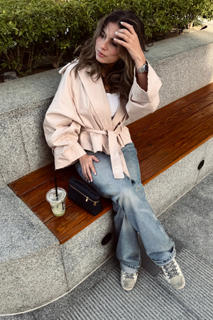 Hit The City Trench Jacket in Beige