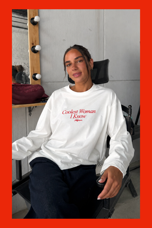 Coolest Woman I Know Long Sleeve T-Shirt In White