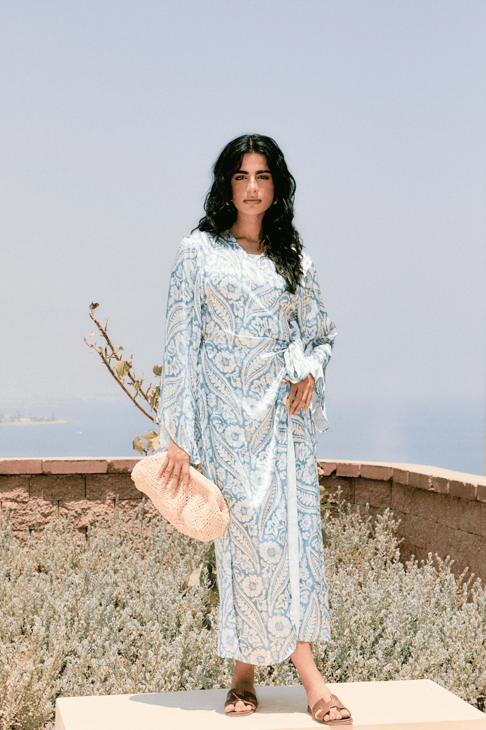 Easy To Love Dress in Printed Steel Blue