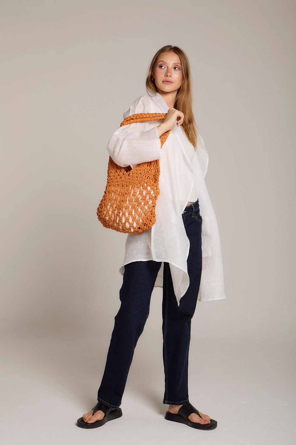 Daisy Strings Bag in Light Orange