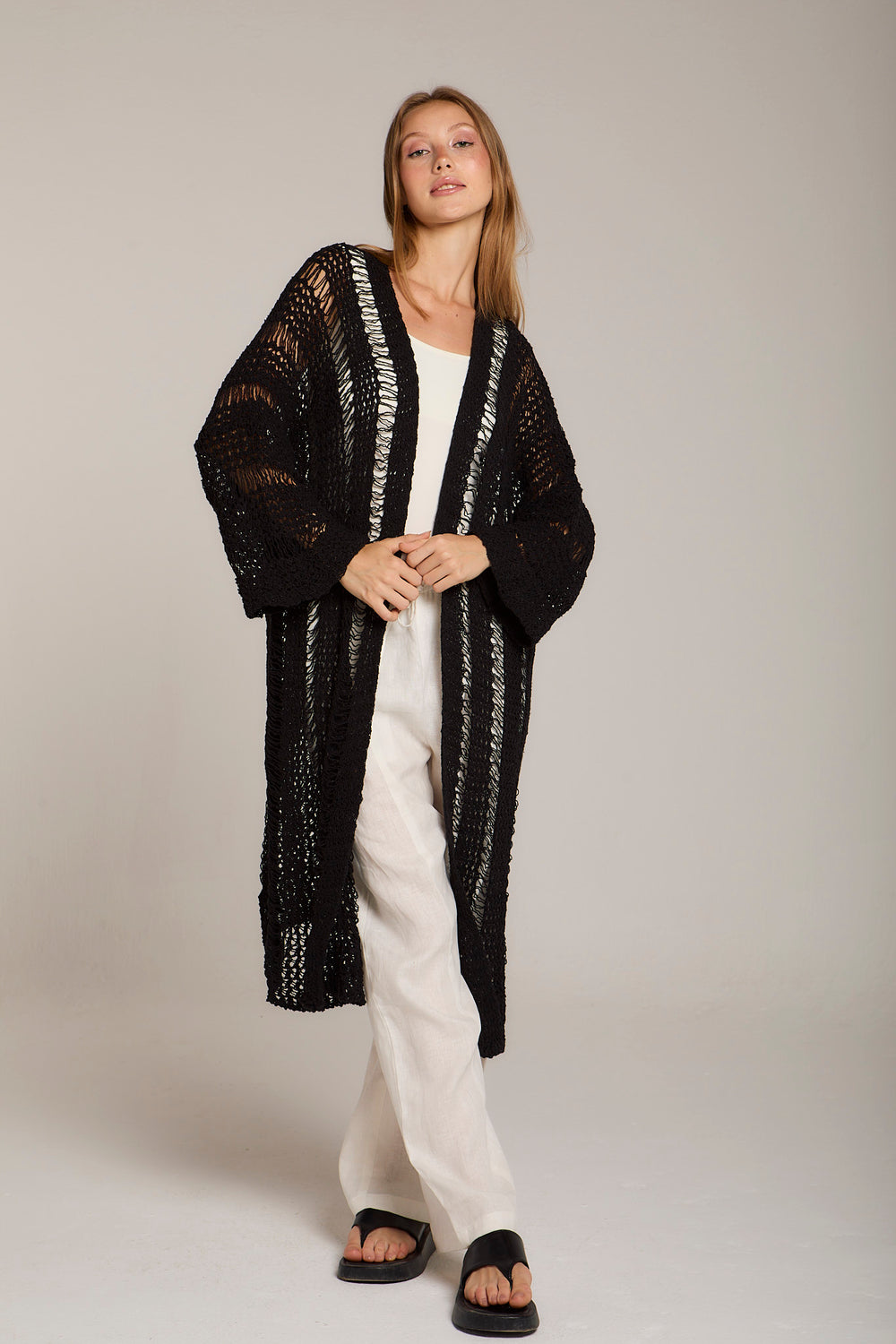 Gypsy Soul Crochet Cardigan in Black