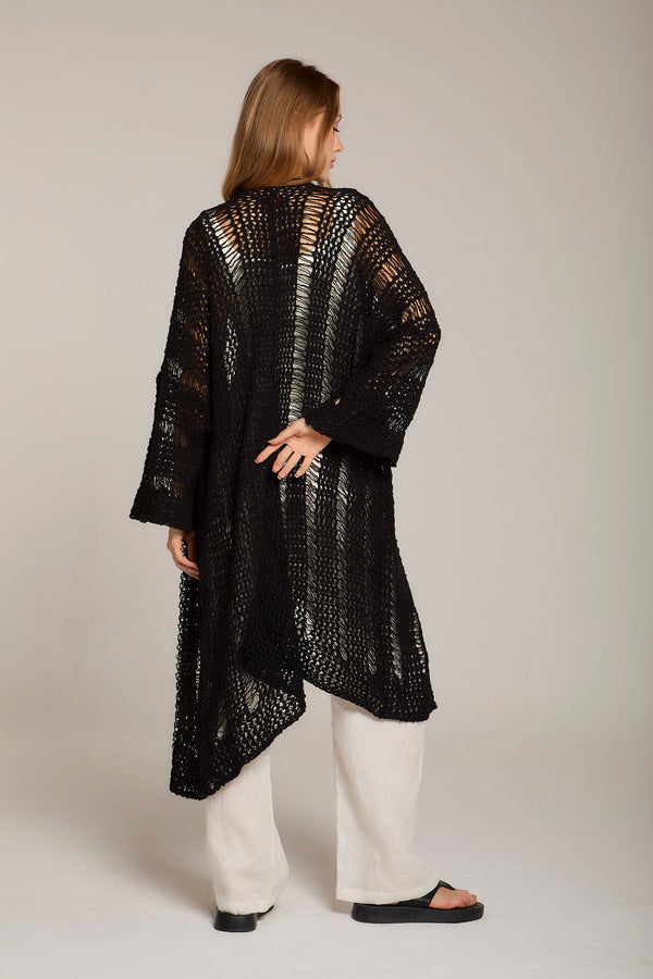 Gypsy Soul Crochet Cardigan in Black