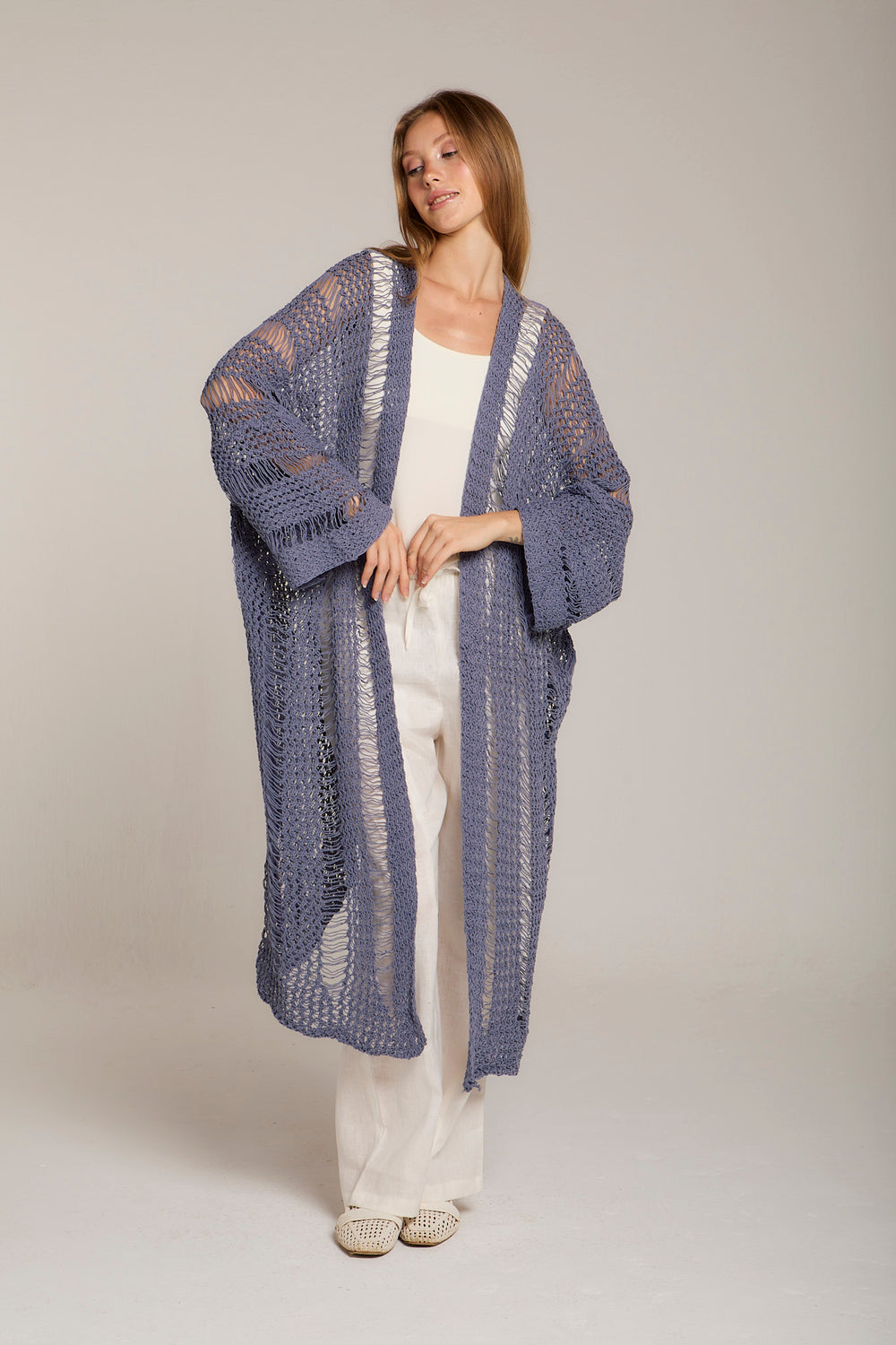 Gypsy Soul Crochet Cardigan in Purple