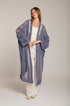Gypsy Soul Crochet Cardigan in Purple