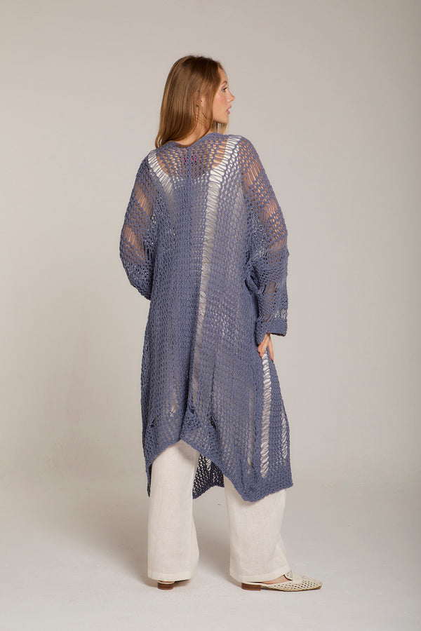 Gypsy Soul Crochet Cardigan in Purple