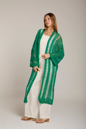 Gypsy Soul Crochet Cardigan in Green