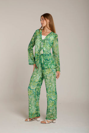 Marigold Chiffon Set in Green
