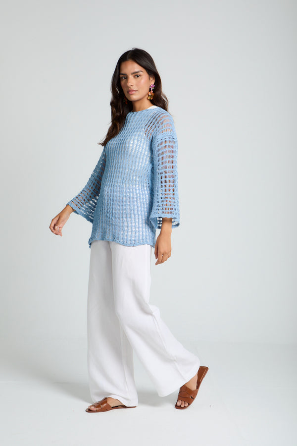 Island Dream jumper in Stone Blue