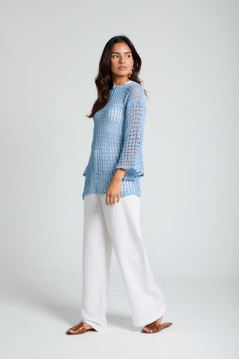 Island Dream jumper in Stone Blue