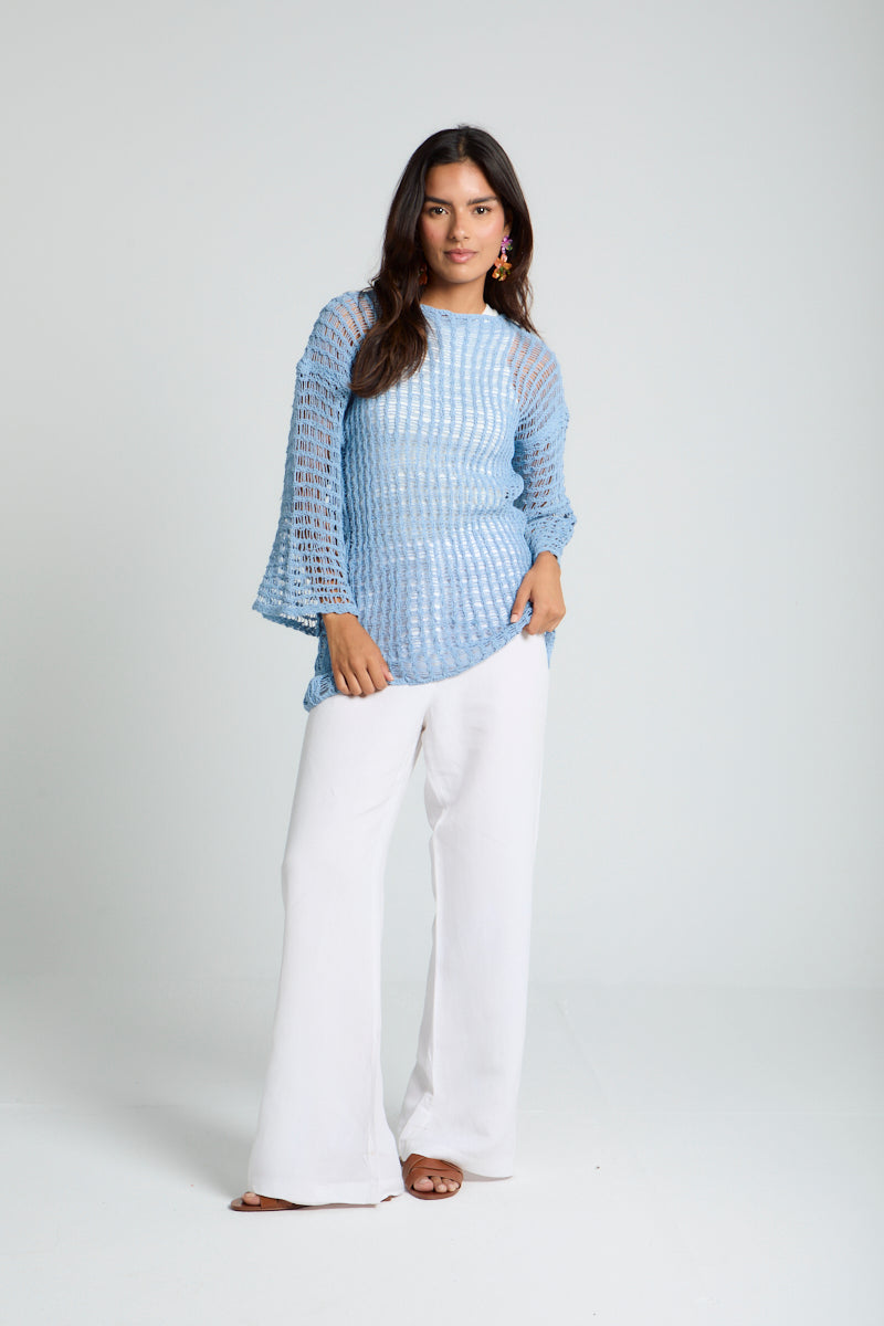 Island Dream jumper in Stone Blue