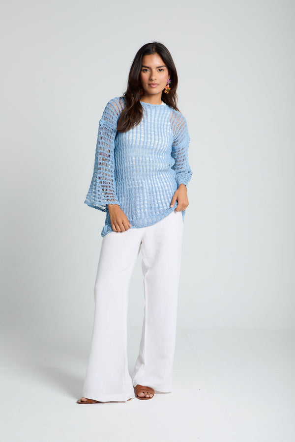 Island Dream jumper in Stone Blue