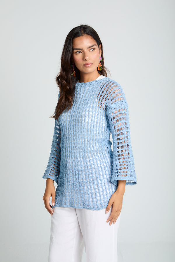 Island Dream jumper in Stone Blue