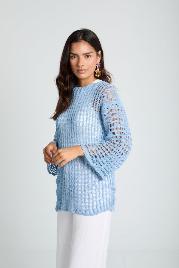Island Dream jumper in Stone Blue