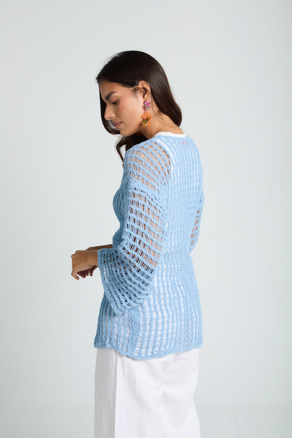 Island Dream jumper in Stone Blue