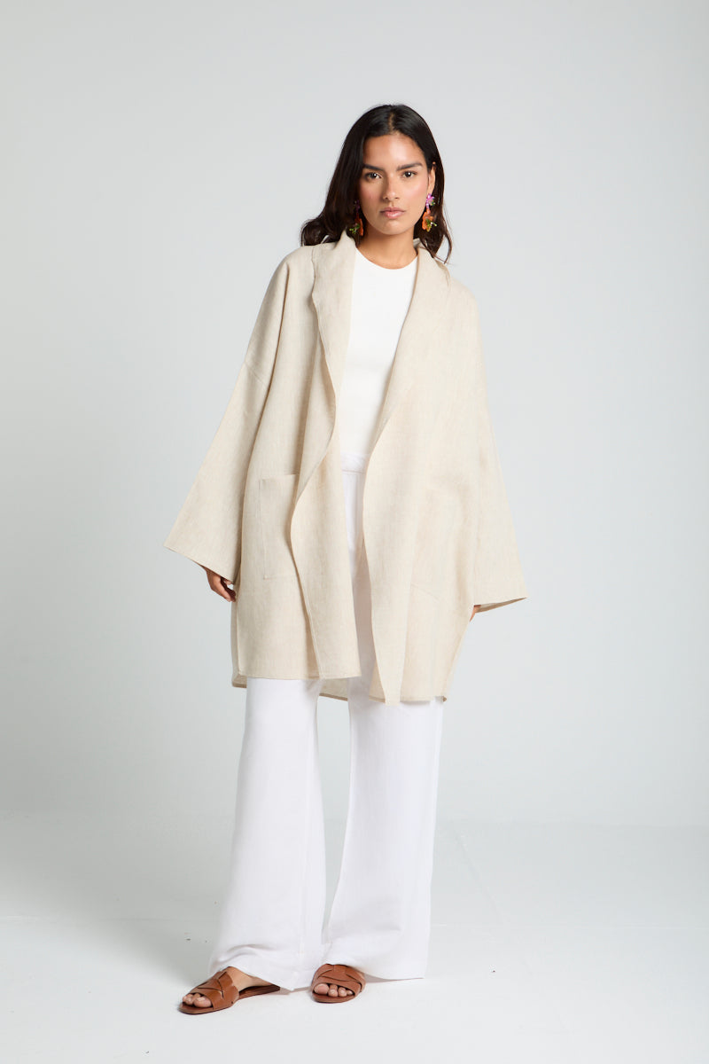 Mesh Kimono in Beige