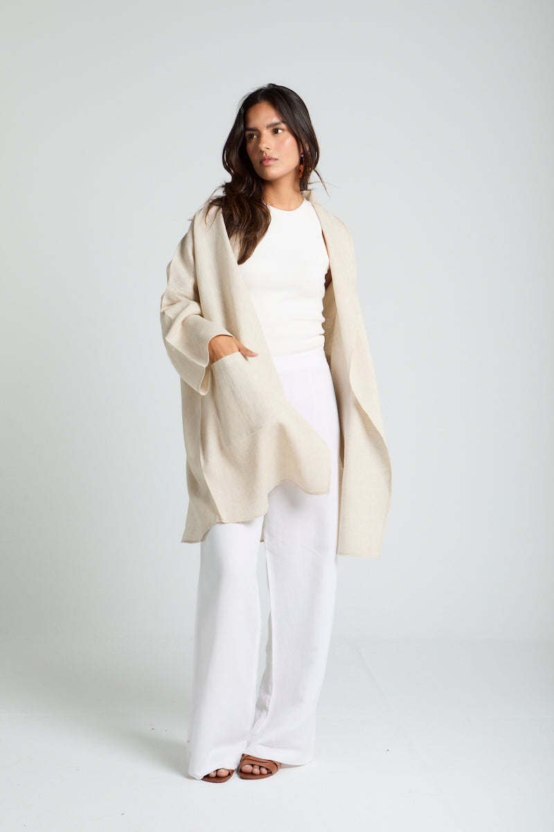 Mesh Kimono in Beige
