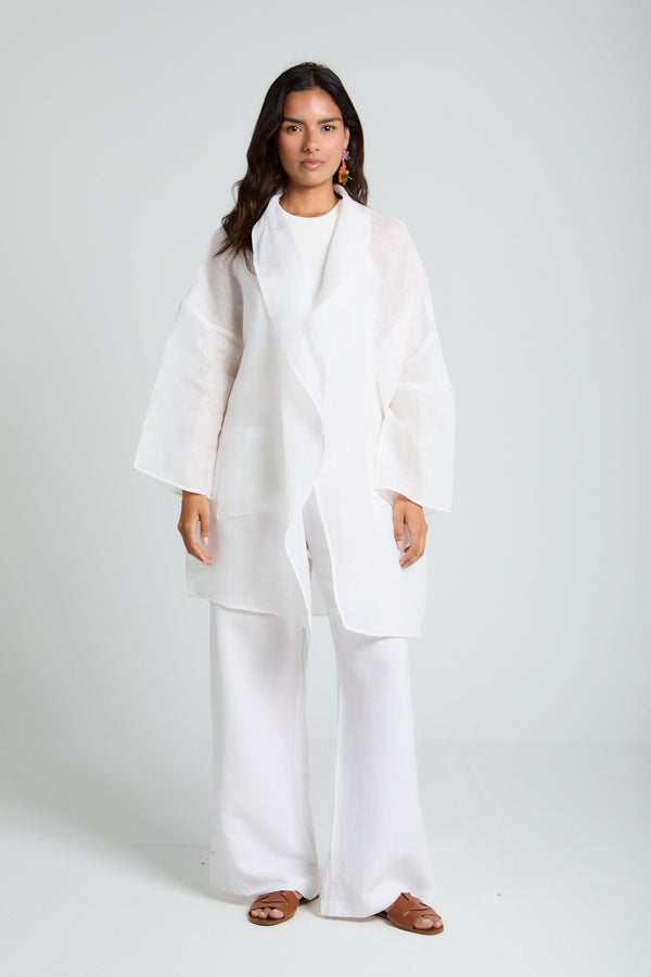 Mesh Kimono in Off-white