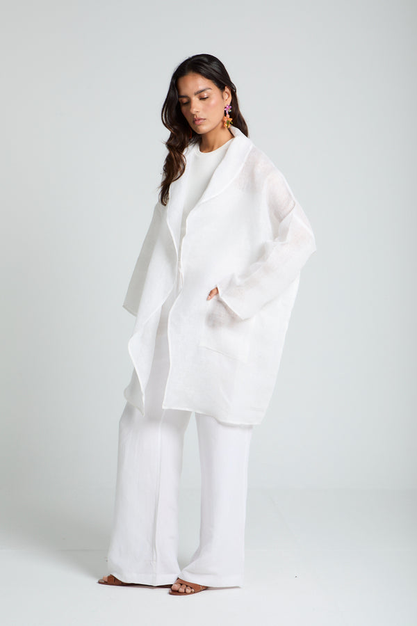 Mesh Kimono in Off-white