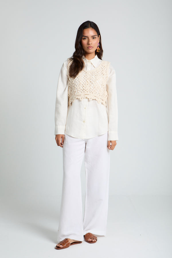 Crochet Top in Creme